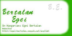 bertalan egei business card